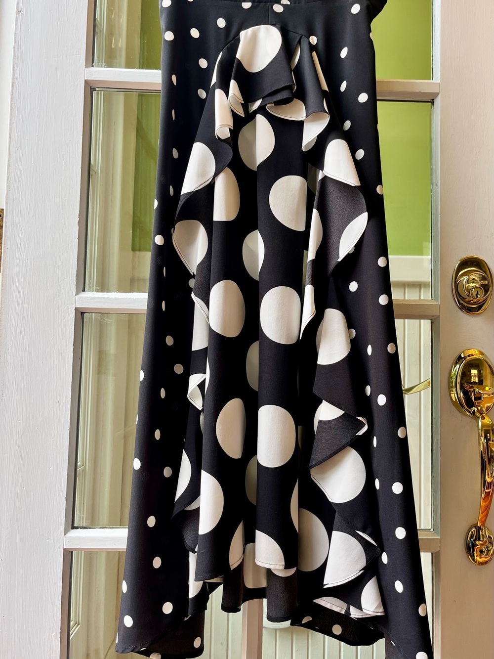 Topshop UK Black & White Polka Dot High-Low Dress, Backless Strappy top,  Ruffle - Picture 3 of 13